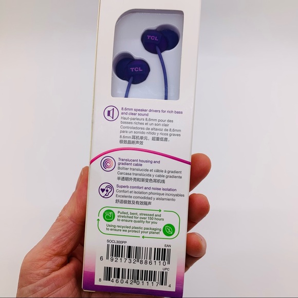 NWT TLC SOCL Sunrise Purple In-ear Headphones - Picture 8 of 13